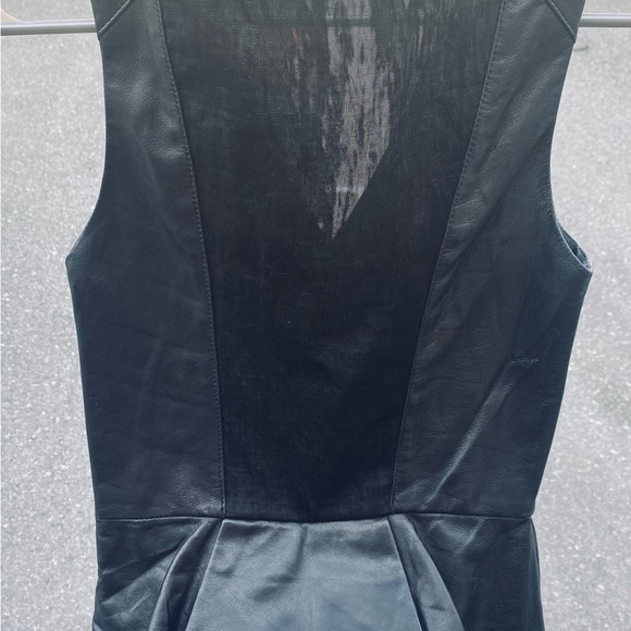 Real Leather! Robert Rodriguez Liquid Leather and Mesh sleeveless top. - Picture 2 of 3